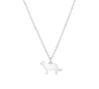 Mylee London Flat-Coated Retriever Silhouette Silver Necklace - Personalised - No