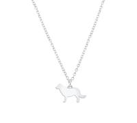 Mylee London Flat-Coated Retriever Silhouette Silver Necklace - Personalised - Yes