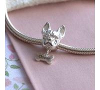 Mylee London French Bulldog Head Silver Charm Bead - Personalised - Yes