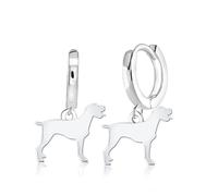 Mylee London German Longhaired Pointer Silhouette Silver Earrings - Yes - Huggie Hoop