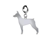 Mylee London German Pinscher Silhouette Silver Charm - No - Slider Charm