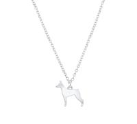 Mylee London German Pinscher Silhouette Silver Necklace - Personalised - No