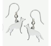 Mylee London German Shepherd Silhouette Silver Earrings - No - Hook