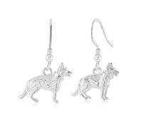 Mylee London German Shepherd Silver Earrings - No - Hook