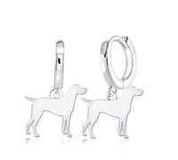 Mylee London German Shorthaired Pointer Silhouette Silver Earrings - No - Huggie Hoop