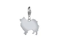 Mylee London German Spitz Silhouette Silver Charm - Clip On Charm - No