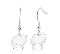 Mylee London German Spitz Silhouette Silver Earrings - No - Hook