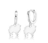 Mylee London German Spitz Silhouette Silver Earrings - Yes - Huggie Hoop