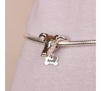 Mylee London Greyhound Head Silver Charm Bead - Personalised - Yes