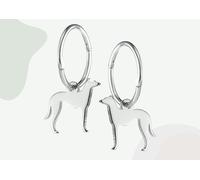 Mylee London Greyhound Silhouette Silver Earrings - No - Hoop