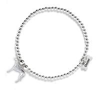 Mylee London Greyhound Silver Ball Bead Bracelet - Personalised - Yes