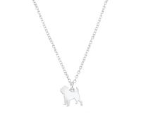Mylee London Griffon Bruxellois Silhouette Silver Necklace - Personalised - Yes