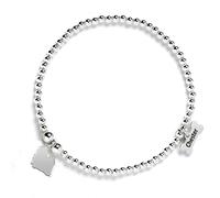 Mylee London Hungarian Puli Silhouette Silver Ball Bead Bracelet - Personalised - No