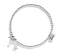 Mylee London Italian Greyhound Silhouette Silver Ball Bead Bracelet - Personalised - No