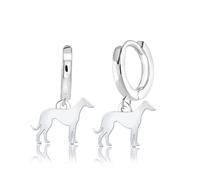 Mylee London Italian Greyhound Silhouette Silver Earrings - No - Huggie Hoop