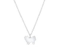 Mylee London Japanese Chin Silhouette Silver Necklace - Personalised - Yes