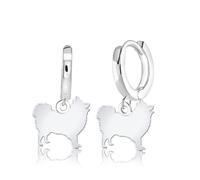 Mylee London Japanese Spitz Silhouette Silver Earrings - No - Huggie Hoop