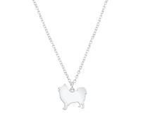 Mylee London Japanese Spitz Silhouette Silver Necklace - Personalised - No