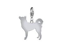 Mylee London Korean Jindo Dog Silhouette Silver Charm - No - Clip On Charm