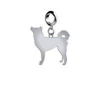 Mylee London Korean Jindo Dog Silhouette Silver Charm - Yes - Slider Charm