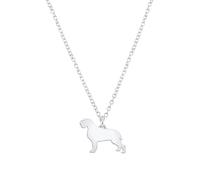 Mylee London Korthals Griffon Silhouette Silver Necklace - Personalised - No