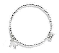 Mylee London Lagotto Romagnolo Silhouette Silver Ball Bead Bracelet - Personalised - Yes