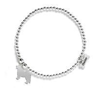 Mylee London Leonberger Silhouette Silver Ball Bead Bracelet - Personalised - No