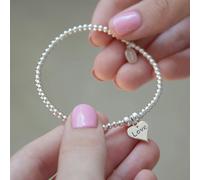 Mylee London Love Heart on Silver Ball Bead Bracelet - Yes - Child