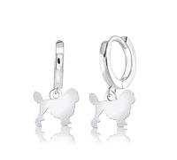 Mylee London Lowchen Silhouette Silver Earrings - No - Huggie Hoop