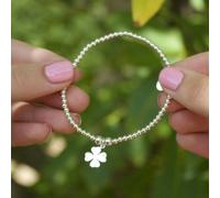 Mylee London Lucky Four Leaf Clover on Silver Ball Bead Bracelet - No - Child
