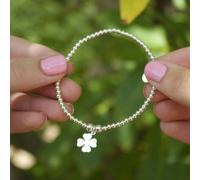 Mylee London Lucky Four Leaf Clover on Silver Ball Bead Bracelet - Yes - Child