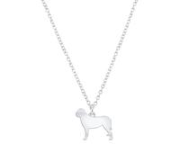 Mylee London Mastiff Silhouette Silver Necklace - Personalised - No