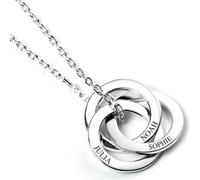 Mylee London Mother's Day Sterling Silver Personalised Ring Necklace - 16" - No - 3