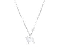 Mylee London Norwegian Elkhound Silhouette Silver Necklace - Personalised - Yes