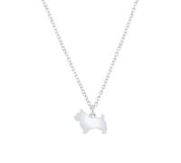 Mylee London Norwich Terrier Silhouette Silver Necklace - Personalised - No