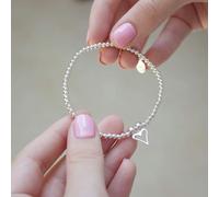 Mylee London Open Heart on Silver Ball Bead Bracelet - No - Adult