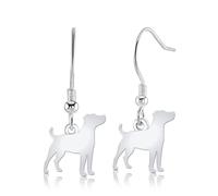 Mylee London Parson Russell Terrier Silhouette Silver Earrings - No - Hook