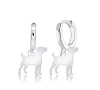 Mylee London Parson Russell Terrier Silhouette Silver Earrings - Yes - Huggie Hoop