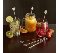 Mylee London Personalised Drink Stirrers - Round - No - Silver