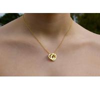 Mylee London Personalised Four Ring Sterling Silver Necklace - Gold - 22" - Yes