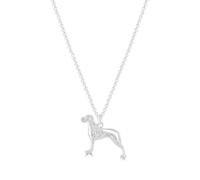 MYLEE London Personalised Great Dane Silver Necklace - Custom Engraved Sterling Silver Jewellery for Dog Lovers (18" Chain)