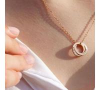 Mylee London Personalised Two Ring Rose Gold Necklace - Yes - 20"