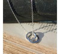 Mylee London Personalised Two Ring Silver Necklace - Yes - 24"