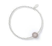 Mylee London Pink Crystal Bead On Sterling Silver Ball Bead Bracelet - No - Child