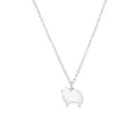 Mylee London Pomeranian Silhouette Silver Necklace - Personalised - No