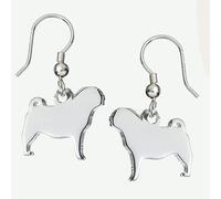 Mylee London Pug Silhouette Silver Earrings - No - Hook