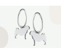 Mylee London Pug Silhouette Silver Earrings - No - Hoop