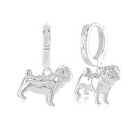 Mylee London Pug Silver Earrings - Yes - Huggie Hoop