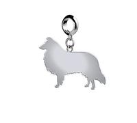 Mylee London Rough Collie Silhouette Silver Charm - No - Slider Charm