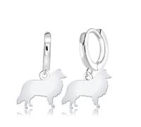 Mylee London Rough Collie Silhouette Silver Earrings - No - Huggie Hoop